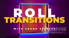 8种风格48种动态效果滚动转场过渡PR模板下载 Roll Transitions Pack