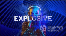 AE模板-抽象墨水爆发霓虹发光效果时尚视频标题片头工程文件下载