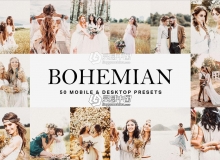浪漫波西米亚风格胶片LR预设+LUT预设 Bohemian Lightroom Presets LUT