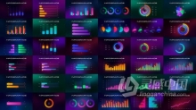 AE模板 公司业&#8203;&#8203;务图表创意数据统计Moonlight infographics AE工程 AE文件